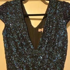 Dress The Population Blue Sequins Mini Dress